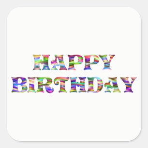 Sticker Carré Joyeux anniversaire