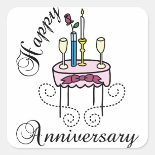 Sticker Carré Joyeux anniversaire