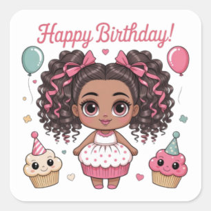 Sticker Carré Joyeux Anniversaire