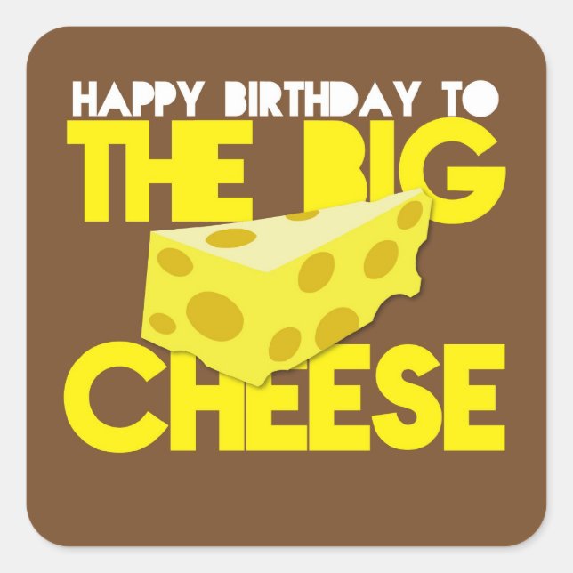 Sticker Carré Joyeux anniversaire au GRAND FROMAGE (Devant)