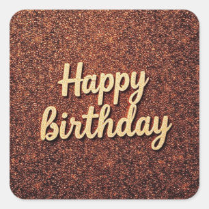 Sticker Carré Joyeux Anniversaire Chic Tone Étincelle parties sc