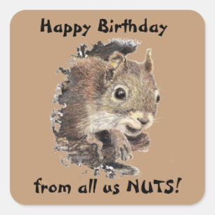 Sticker Carré Joyeux anniversaire de tous nous amusement mignon