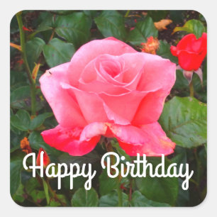 Sticker Carré Joyeux Anniversaire des Roses de classe #1