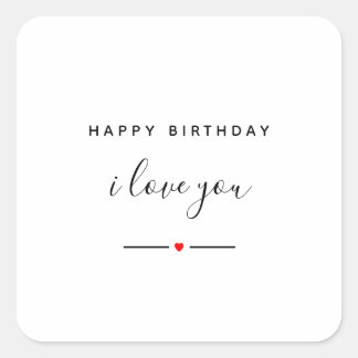 Sticker Carré Joyeux anniversaire Je t'aime