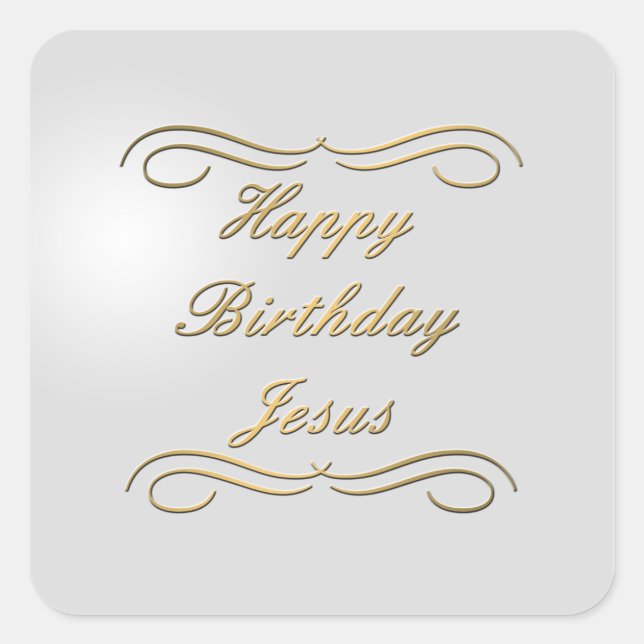 Sticker Carré Joyeux anniversaire Jésus (Devant)