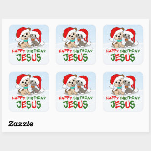Sticker Carré Joyeux anniversaire Jésus