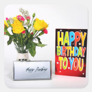 Sticker Carré Joyeux anniversaire pour vous