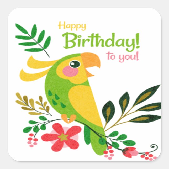 Sticker Carré Joyeux anniversaire pour vous (Devant)