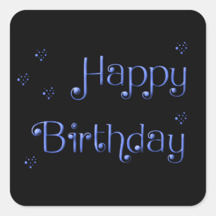 Sticker Carré Joyeux anniversaire préétabli