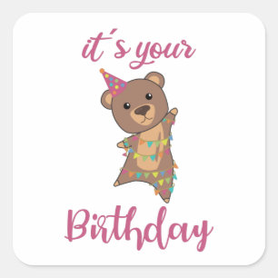 Sticker Carré Joyeux Anniversaire Souhaite Vous Porter De Mignon