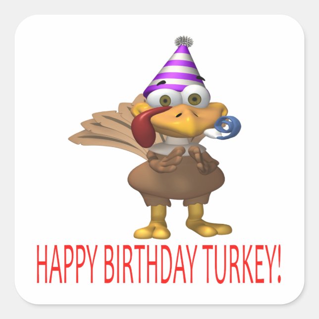 Sticker Carré Joyeux anniversaire Turquie (Devant)
