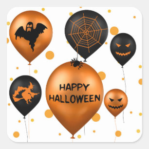 Sticker Carré Joyeux Ballons du parti Halloween