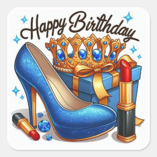 Sticker Carré Joyeux cadeau d'anniversaire cadeaux