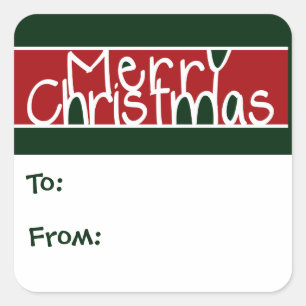 Sticker Carré Joyeux cadeau de Noël