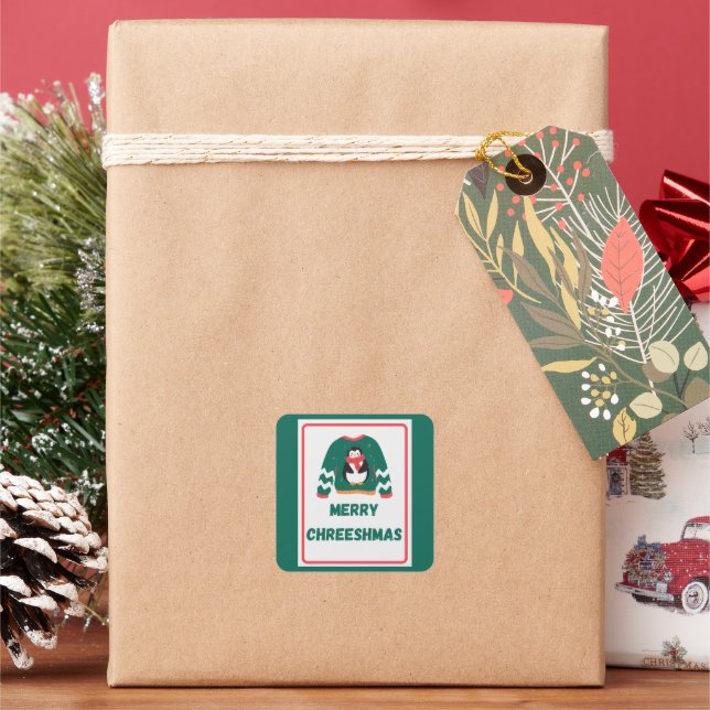 Sticker Carré Joyeux Chreeshmas Penguin (vacances)