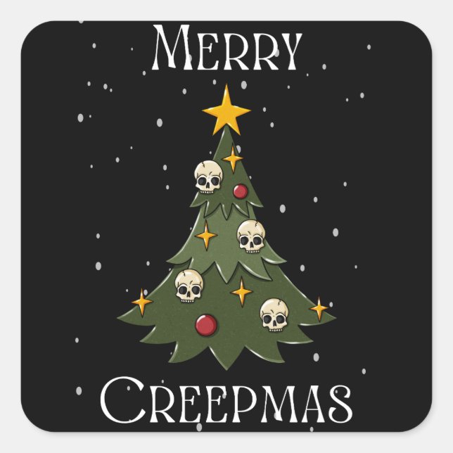 Sticker Carré Joyeux Creepmas (Devant)