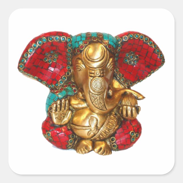 Sticker Carré Joyeux DIWALI - Merci GANAPATI Ganesh (Devant)