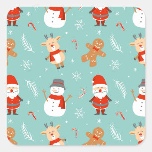 Sticker Carré Joyeux et lumineux Noël 2023 Famille Ho