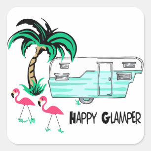 Sticker Carré Joyeux Glamper