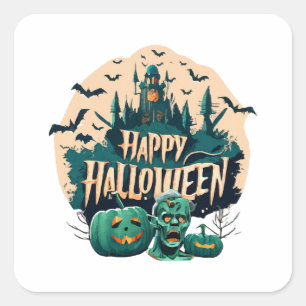 Sticker Carré Joyeux Halloween