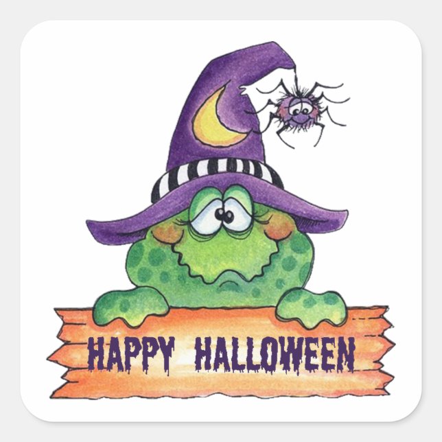 Sticker Carré Joyeux Halloween (Devant)