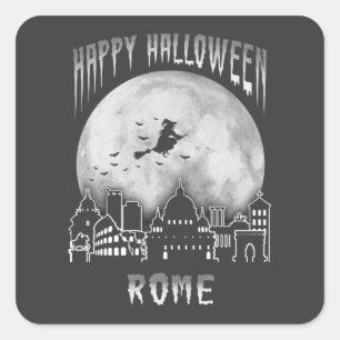 Sticker Carré Joyeux Halloween Rome Italie