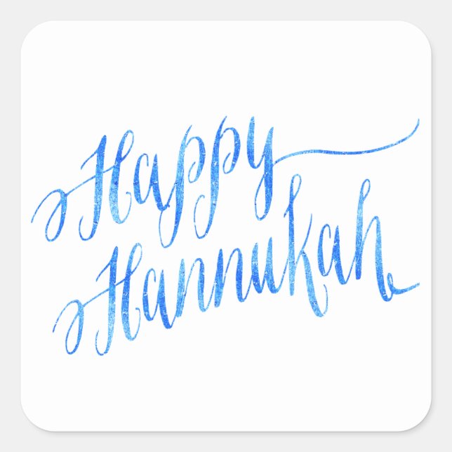 Sticker Carré Joyeux Hanoukka Chanukah HANNUKKAH HANUKA (Devant)