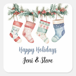 Sticker Carré Joyeux Joyeux Joyeux Jours de Noël