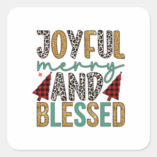 Sticker Carré Joyeux Joyeux Joyeux Joyeux Et Béni