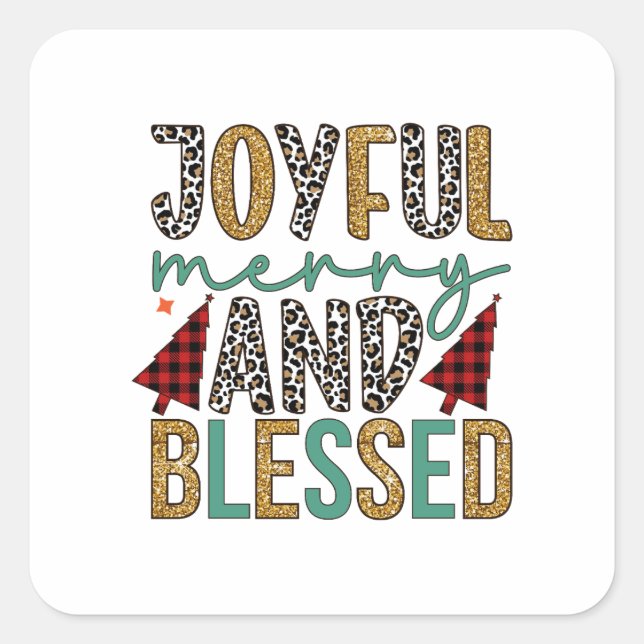 Sticker Carré Joyeux Joyeux Joyeux Joyeux Et Béni (Devant)