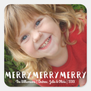 Sticker Carré Joyeux Joyeux Joyeux Noël Photo