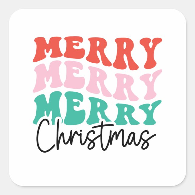 Sticker Carré Joyeux Joyeux Noël (Devant)