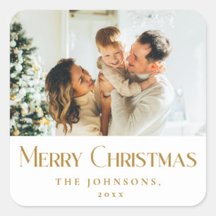 Sticker Carré Joyeux Joyeux Noël Elégant