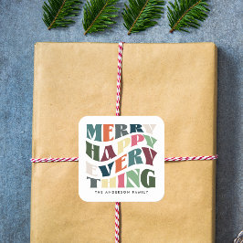 Sticker Carré Joyeux Joyeux Tout Super Noël de vacances