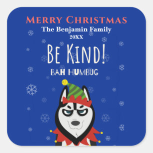 Sticker Carré Joyeux Noël Bah Humbug Holiday