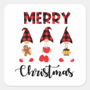 Sticker Carré Joyeux Noël - Buffalo nus plaid