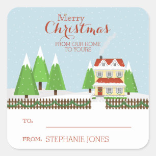 Sticker Carré Joyeux Noël de chez nous à vos