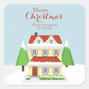 Sticker Carré Joyeux Noël de chez nous à vos