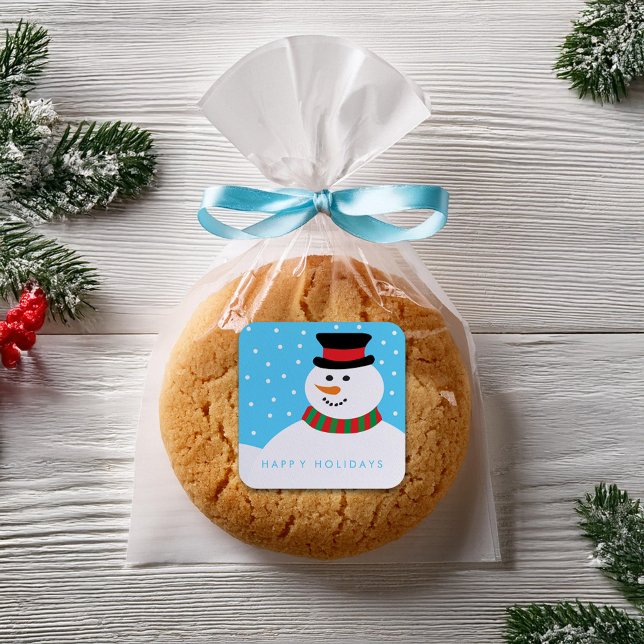 Sticker Carré Joyeux Noël de Snowman (Créateur téléchargé)