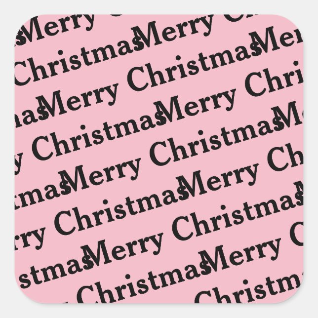 Sticker Carré Joyeux Noël en motif répétitif (Devant)