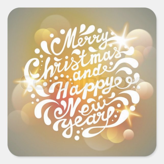 Sticker Carré Joyeux Noël et Bonne Année (Devant)