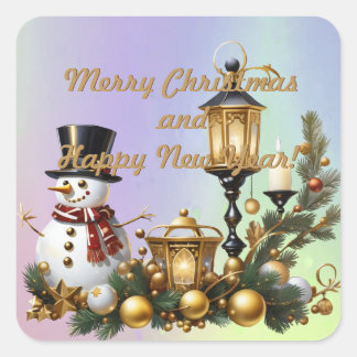 Sticker Carré Joyeux Noël et Bonne Année !