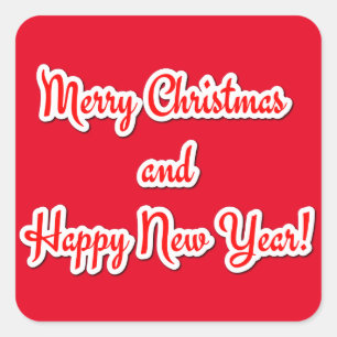 Sticker Carré Joyeux Noël et Bonne Année