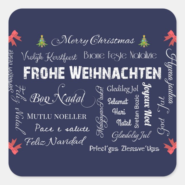 Sticker Carré Joyeux Noël et une bonne année ! (Devant)