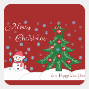 Sticker Carré Joyeux Noël et une bonne année !