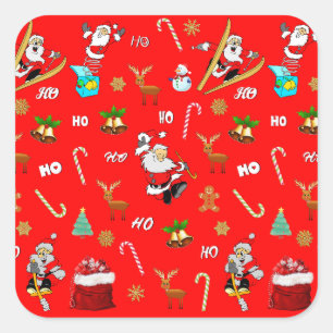 Sticker Carré Joyeux Noël Nice Naughty 25 décembre Noël