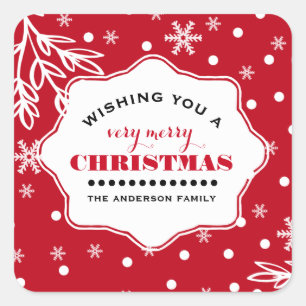 Sticker Carré Joyeux Noël. Noël personnalisé