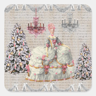 Sticker Carré Joyeux Noel Palace de Versailles ~Marie Antoinette