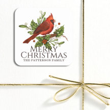 Joyeux Noël Red Cardinal Holly Personnalisé