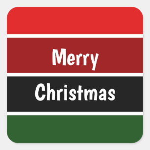 Sticker Carré Joyeux Noël Rouge Et Vert